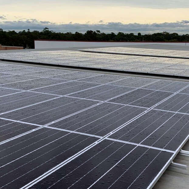 Solar panels on the company roof in Sydney